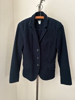 VTG J. Crew sz S Navy Blue Flannel Menswear Style Jacket Dark Academic Preppy
